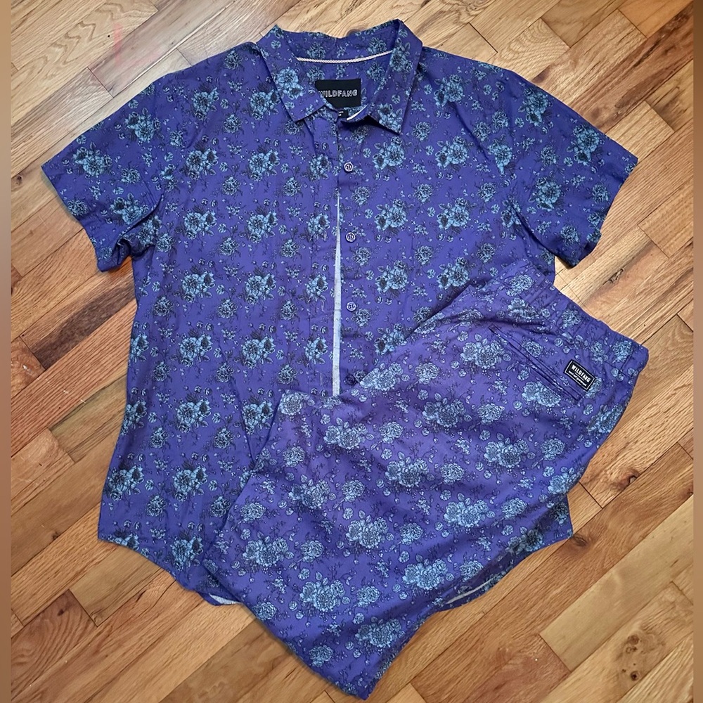 Wildfang Purple Floral Printed Trousers - Picture 4 of 4